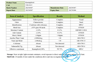 Kaempférol 98% 50% en poudre, extrait de Sophora Japonica, CAS 520-18-3, supplément naturel de Kaempférol, matière première, OEM, marque privée