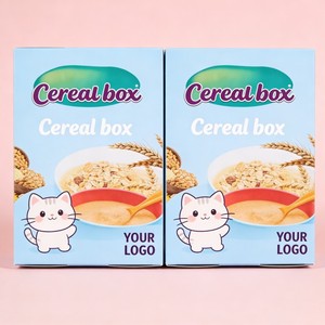 กล่องซีเรียลอาหารเช้าพิมพ์โลโก้ตามสั่ง กล่องบรรจุภัณฑ์อาหารซีเรียลแบบกระดาษแข็ง พิมพ์ดิจิทัล กล่องบรรจุภัณฑ์ผลิตภัณฑ์ข้าวโอ๊ตและโจ๊กแบบ<span class=keywords><strong>เปล่า</strong></span> - Product Image 1