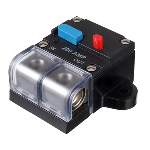 Disjoncteur réinitialisable 200A 12V 24V avec porte-fusible pour amplificateur audio de voiture, réinitialisation manuelle pour treuil, marine, camping-car, camion, caravane - Product Image 1