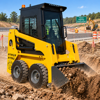 Performa Handal CE EPA Wheel Skid Steer Loader Unit Tenaga Diesel Bodi Kompak Mesin Skid Multiguna untuk Pertanian