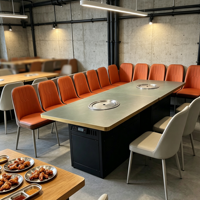 Table de barbecue commerciale Jilu Stock pratique, sans fumée, auto-purifiante, avec échappement inférieur pour les restaurants