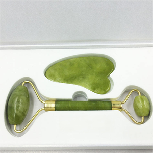 Conjunto Gua Sha para Pele Bonita, Detox, Rolo de Pedra de Quartzo Verde e Branco, Rolo de Jade para Massagem Facial - Product Image 2