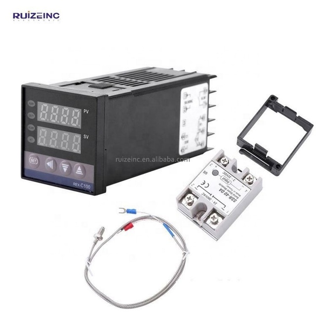 Digital PID Thermostat Temperature Controller Regulator REX-C100 With Thermocouple K Probe, Relay Output