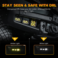 Kit de feux antibrouillard LIGHTFOX pour Ford Bronco 2021+ - Feux LED 15772LM - Faisceau spot et large - Lentille blanche et ambre