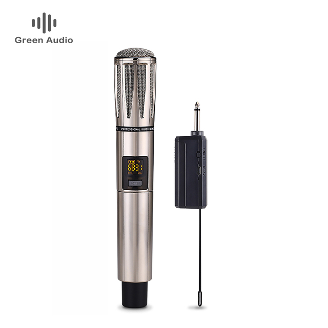 UHF Professional Dynamic Handheld Wireless Microphone Green Audio GAW-E68A with Noise Cancelling for Karaoke & Studio Use