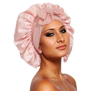 Bonnet en satin Bonnet en soie pour femmes endormies Bonnet de cheveux ajustables pour cheveux bouclés avec bande de cravate - Product Image 6