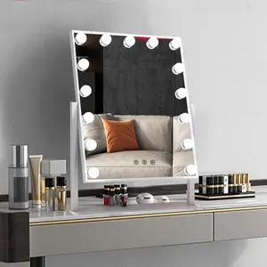 Espejo de tocador Led de estilo Hollywood, 12 bombillas Led regulables táctiles para tocador, espejo de maquillaje