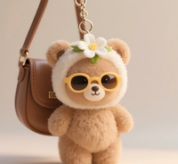Peluches personnalisées à succès en 2025, animaux mignons/thème festif, jouets en peluche pour accessoires de sac, machine à griffes avec broderie/impression