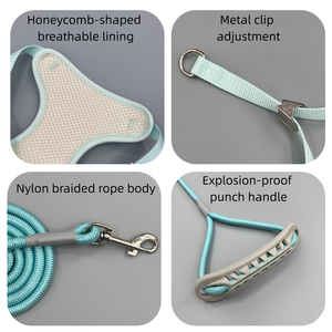 완자 애완용품 통기성 메쉬 강아지 하네스 탈출 방지 맞춤 제작 가능 도매 해외 수출용 - Product Image 3