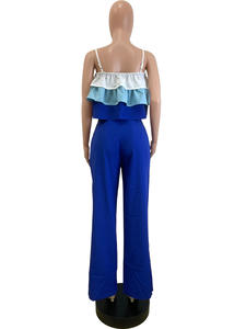 Ensemble deux pièces pour femme Viviblook Z108ST01, nouvelle arrivée, haut court sans manches, pantalon taille haute, ensemble grande taille - Product Image 4