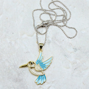 Pendientes con colgante de pájaros, joyería micro pavimentada de circonio, <span class=keywords><strong>collar</strong></span> con colibrí, 2022 - Product Image 5