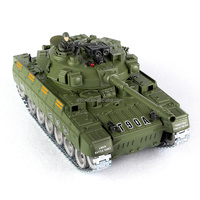 Tank RC T-90A à l'échelle 1/18, 2.4G, avec lumière LED, son simulé, tir de balles en gel souples, télécommande, RTR, intérieur/extérieur