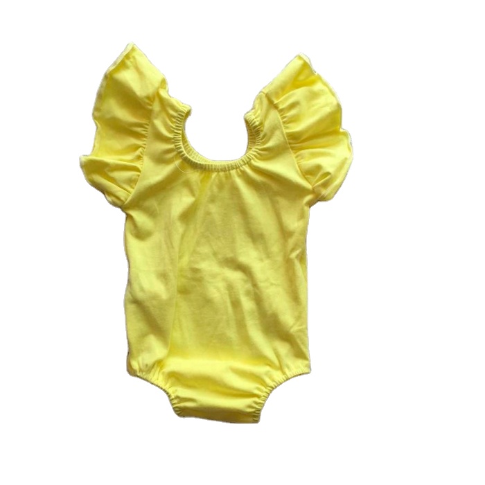 Высококачественные фиолетовые хлопковые гимнастические трико с рукавами для девочек с рюшами и коротким рукавом для танцев, балета