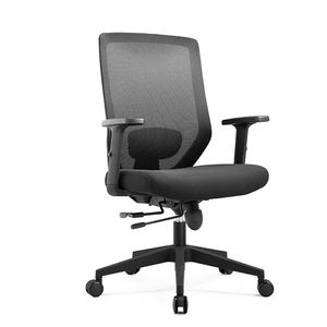Chaise de travail pivotante en maille noire avec support lombaire chaise de bureau ergonomique exécutive pour salle de réunion - Product Image 1