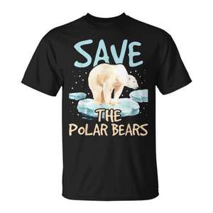 T-shirt Save The Polar Bears, design pour les amoureux de la faune et des animaux - Product Image 1