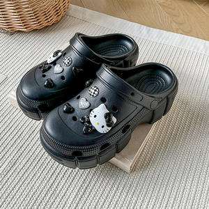 Chaussures plates à plateforme pour femmes, nouveau style d'été, chaussures d'extérieur, pantoufles, sensation de rembourrage, bout fermé, semelle épaisse, augmentation de la taille - Product Image 5