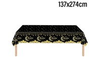Nouvelle nappe jetable pour le Ramadan, nappe imprimée blanche, noire et violette, décoration de table pour le dîner de l'Aïd Moubarak, décoration islamique pour la maison musulmane