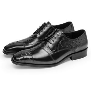 Zapatos de Vestir Italianos de Lujo para Hombre 2025, Hechos a Mano con Piel de Becerro, Punta en Pico, Transpirables, Antideslizantes, con Cierre de Cordones, para Bodas y Negocios - Product Image 2