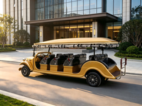Bus électrique vintage de tourisme 10-14 places, véhicule rétro pour excursions, autonomie 80-100 km, moteur 4 kW, pour parcs d'attractions et collectivités