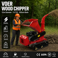 Trituradora de Madera VOER, Diámetro Máximo de Trituración de 12 cm, Cuchillas Dobles de 200 mm, Producción de 1-2 T/H, Trituradora Industrial de Madera, Venta al por Mayor B2B