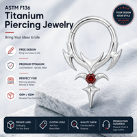 JIAXIN Anneau de nez clicker en titane de qualité implantaire ASTM F136, anneau de piercing à segment articulé, bijoux de piercing corporel raffinés