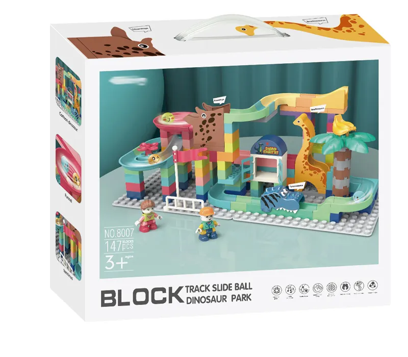 Bloc de construction amusant jeu de société, 147 pièces, blocs de course en marbre, jouets DIY, ensemble de course pour enfants, nouveauté