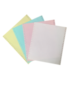 Papier NCR à formes continues autocopiantes de 9 à 1/2x11 pouces pour imprimante matricielle Ples multiples blanc/rose/jaune/bleu/vert