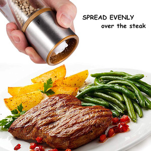 Ensemble moulin à poivre <span class=keywords><strong>et</strong></span> à sel manuel, moulin à épices à cœur en céramique réglable, <span class=keywords><strong>salière</strong></span> en acier inoxydable pour cuisine <span class=keywords><strong>et</strong></span> table, sans BPA - Product Image 2