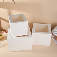 Caja para Pastel Cuadrada Portátil de Alta Gama, Fabricada con Materiales Reciclados, con Laminado Mate y Logotipo Personalizado, Disponible en 4, 6 y 8 Pulgadas