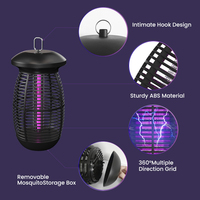 Lampe anti-moustique électrique UV LED rechargeable par USB personnalisée Tueur d'insectes ABS Fly Zapper avec crochet Conception solide pour le marché américain