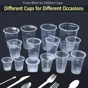 8/10/12/16/20/24oz Coffee Cups PET Plastic Cups With Custom Logo Printed Brand