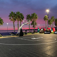 Dalles de sol en plastique emboîtables 3on3 DIY Dream Court pour terrain de sport, terrain de basketball pour jardin - Absorption des chocs, durable, 5 ans
