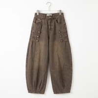 Jeans personnalisés DiZNEW pour hommes, trois couleurs, triple sangle boutonnée sur le devant, étiquette DiZNEW, coupe large cargo, faible MOQ