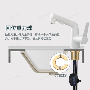 Hot Cold Mixer Water <strong>Tap</strong> Bathroom Pull Out Faucet Counter <strong>Top</strong> Water <strong>Tap</strong> - Product Image 5