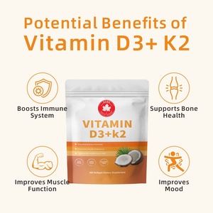 Compléments alimentaires en gros D3+K2 en gélules molles, soutient l'immunité et la santé cardiaque, vitamines pour adultes, compléments alimentaires OEM/ODM - Product Image 4