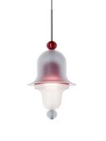 Lustre Minimaliste Postmoderne de Designer Italien, Petit Lustre pour Restaurant et Bar, Logo Imprimé en 3D, Verre Teinté, Lustre de Chevet Moyen