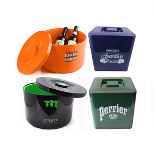 1L 3.5L 4L 8L 10L 12L tùy chỉnh màu sắc logo hình tròn đôi tường mát bia nhựa xô đá có nắp - Product Image 1