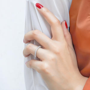 خاتم زوجي من الفضة الإسترلينية عيار 925 على شكل قلب مع زركون، تصميم بسيط وعصري، خواتم زفاف مطلية بالذهب الوردي للنساء للاستخدام اليومي - Product Image 4