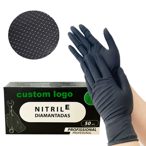 Gants jetables en nitrile sans poudre, sans latex, à texture diamant, de qualité industrielle, résistants, 8 mil, avec logo personnalisé - Product Image 2