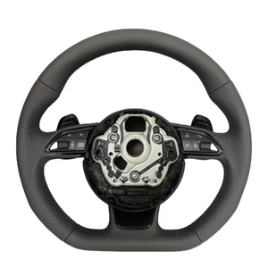 Volante in Vera Pelle e Fibra di Carbonio di Alta Qualità Nuovo Stile Sport Pro per <span class=keywords><strong>AUDI</strong></span> RS7 RS3 RS4 RS5 <span class=keywords><strong>RS6</strong></span> S8 Q3 Q5 A4 A5 A6 A7 - Product Image 1