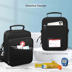 Étui de protection isotherme durable pour insuline avec bandoulière et couche extérieure imperméable en feuille d'aluminium pour les fournitures d'insuline - Product Image 3