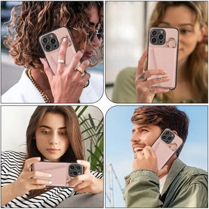 <span class=keywords><strong>Coque</strong></span> de Téléphone Portable de Luxe en PU avec Miroir de Maquillage, <span class=keywords><strong>Bandoulière</strong></span> et Portefeuille pour <span class=keywords><strong>iPhone</strong></span> 16 15 14 13 12 11 Pro Max - Product Image 4
