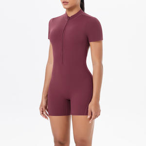 Combinaison de sport athlétique pour femme grande taille, dos évidé, taille élastique, couleur unie, haute qualité, pour fitness, yoga et entraînement - Product Image 6