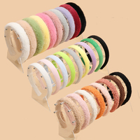 Vente chaude Bandeau en peluche pour le visage et le maquillage de couleur unie mignon Bandeau en peluche doux pour les filles Accessoires pour cheveux