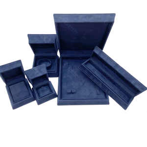 Boîte à Bijoux Pendentifs en Cuir Bleu Marine Cadeau Personnalisé Emballage de Bijoux de Luxe Rangement de Boucles d'Oreilles Bague en PU - Product Image 6