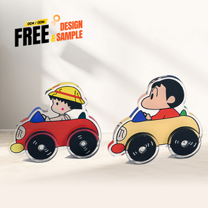 Customizable Desktop Plastic Crafts Cute Animation Peripheral DIY Ornaments Rocking Car Scooter Motorcycle Made Acrylic Brand