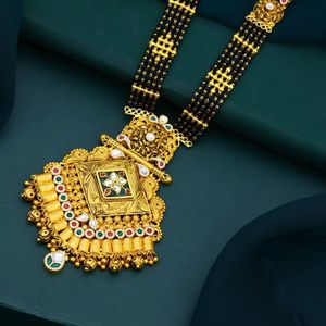Mangalsutra Real Antiguo para Mujer, Joyería India Tradicional Elegante, Accesorio de Moda Étnica para Novia - Product Image 1