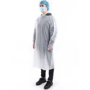 Robe médicale en plastique jetable de <span class=keywords><strong>Cpe</strong></span> de robe d'isolement du plastique 510k blanc <span class=keywords><strong>Cpe</strong></span> - Product Image 1