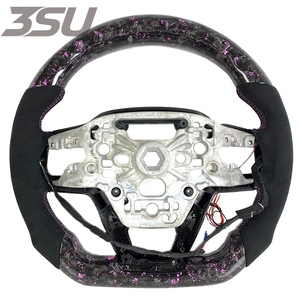 Volante Deportivo de Fibra de Carbono Forjado con Luz LED de Velocidad 500LED para Ford <span class=keywords><strong>Mustang</strong></span> GT 350 Nuevo 2024-2026 - Product Image 2
