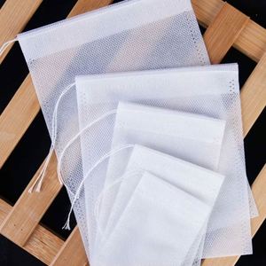 Bolsa de filtro con cordón de tela no tejida sin blanquear de grado alimenticio para té a granel, té de flores, especias, hierbas medicinales y té de baño - Product Image 4